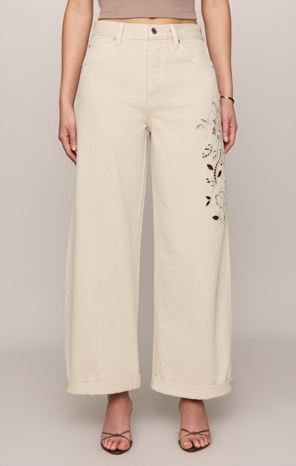The Show Off High-Rise Bowed Denim