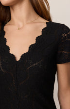 Audrey Lace Short Sleeve Top
