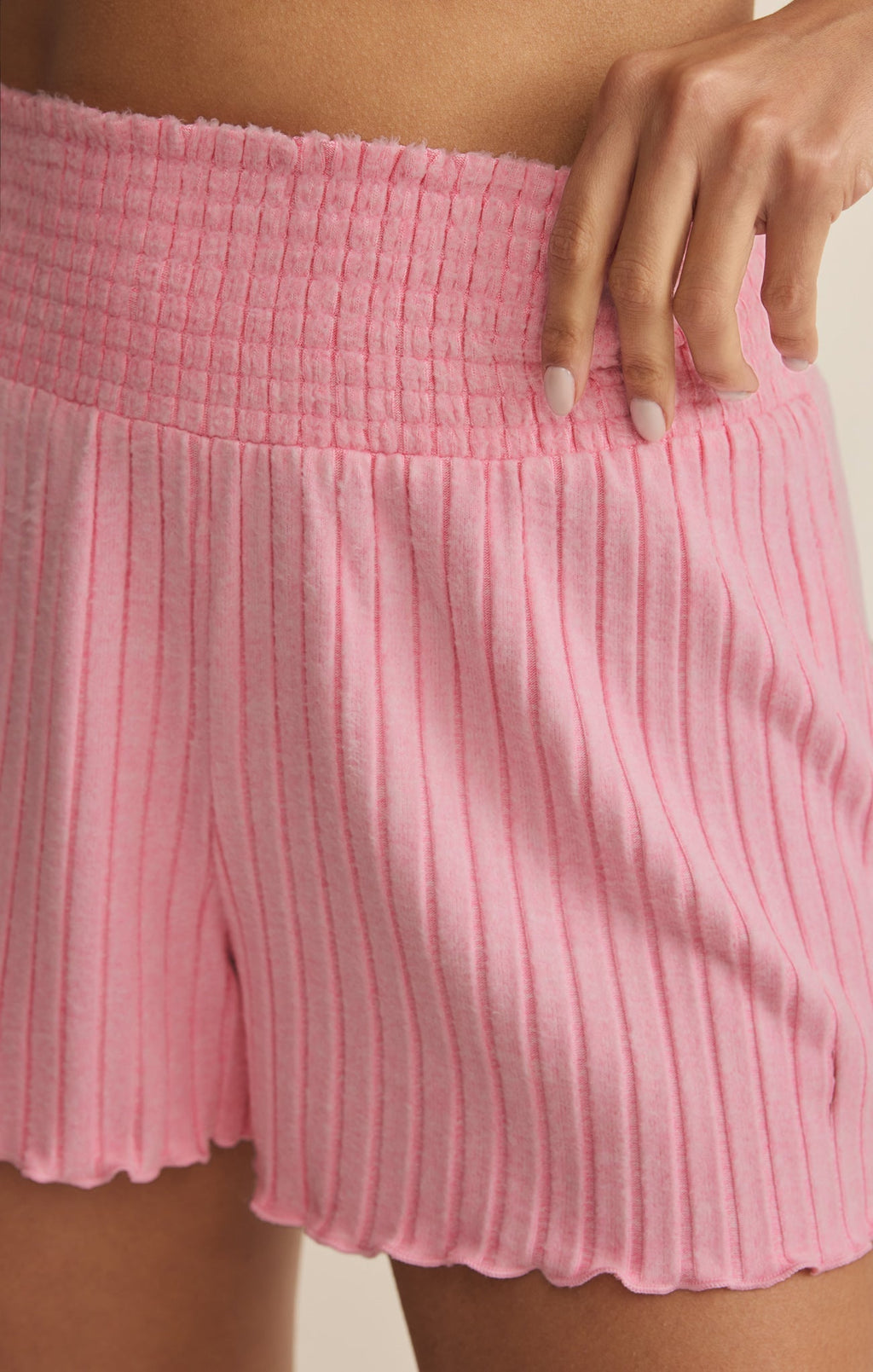 Dawn Smocked Silky Rib Short