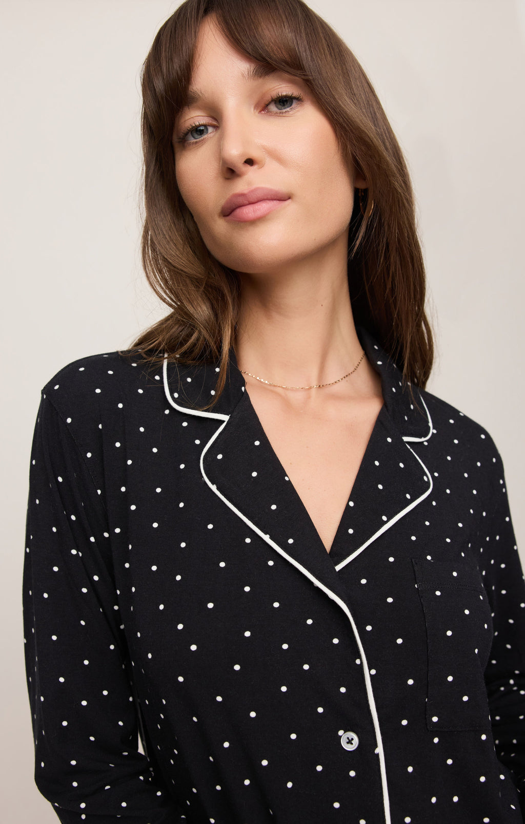 The Luxe Dot PJ Top