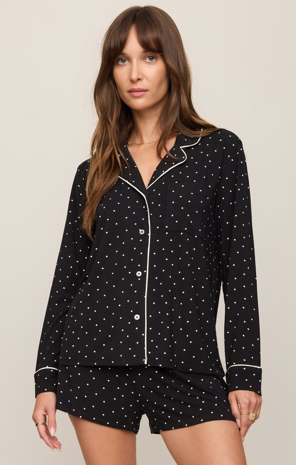The Luxe Dot PJ Top