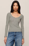 Audri Pointelle Henley Top